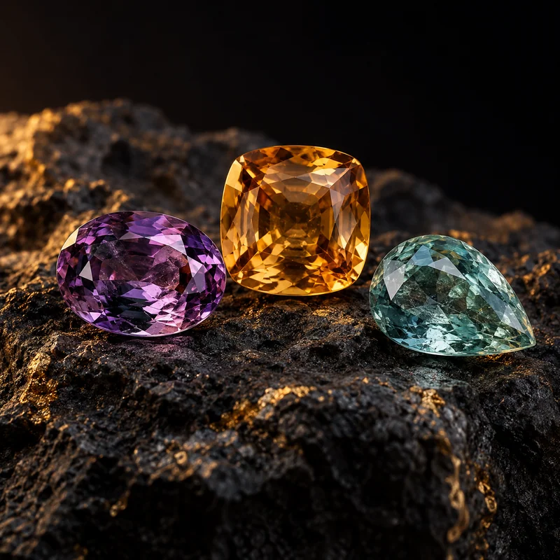 Illustration of Other Gemstones on dark mineral stone